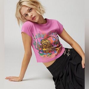 Urban Outfitters Pure Love Tiger Tee in pink